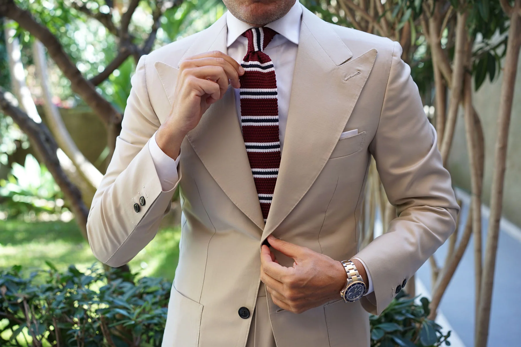 Ace Burgundy Knitted Tie - Image 5