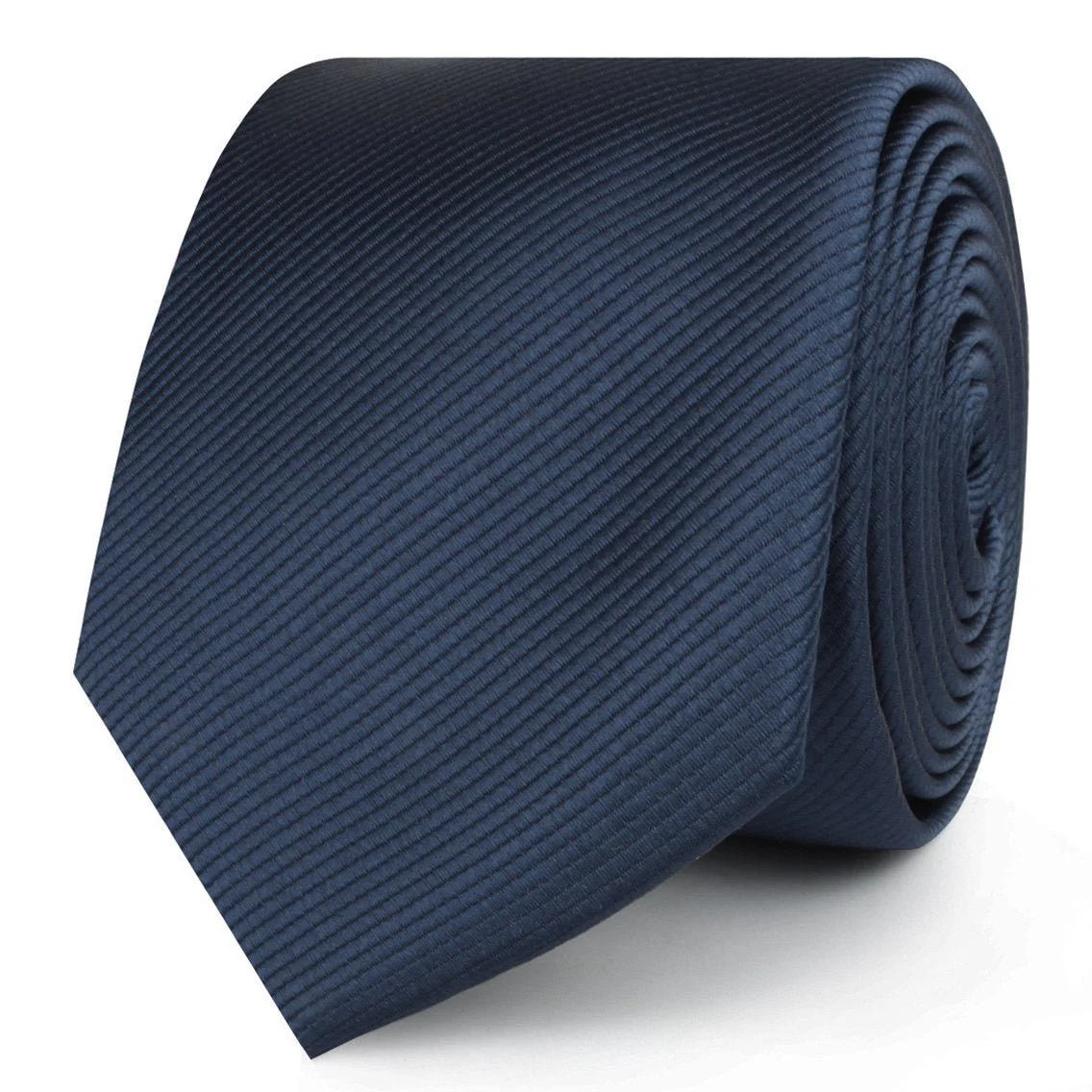 Admiral Navy Blue Twill Skinny Tie - Image 2