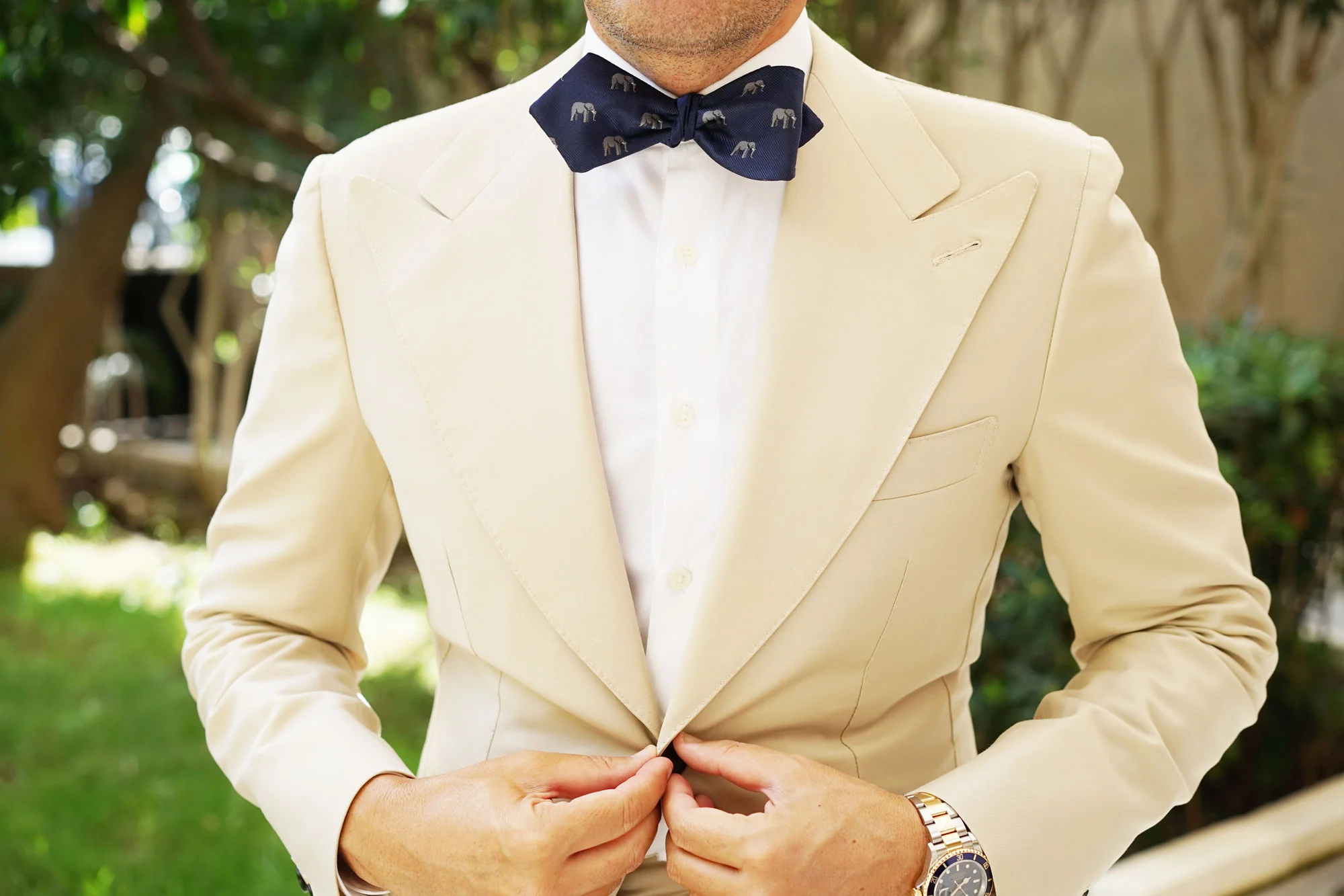 African Forest Elephant Diamond Self Bow Tie - Image 4