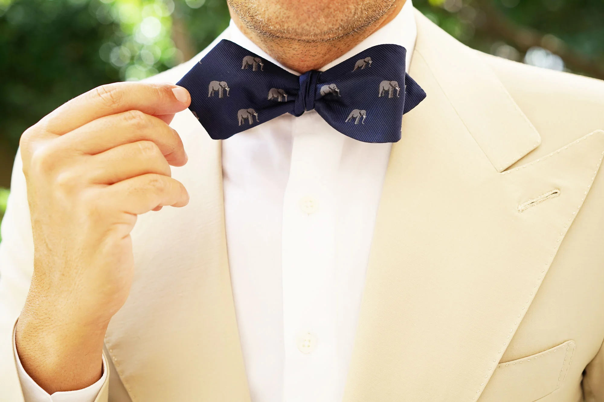 African Forest Elephant Diamond Self Bow Tie - Image 7