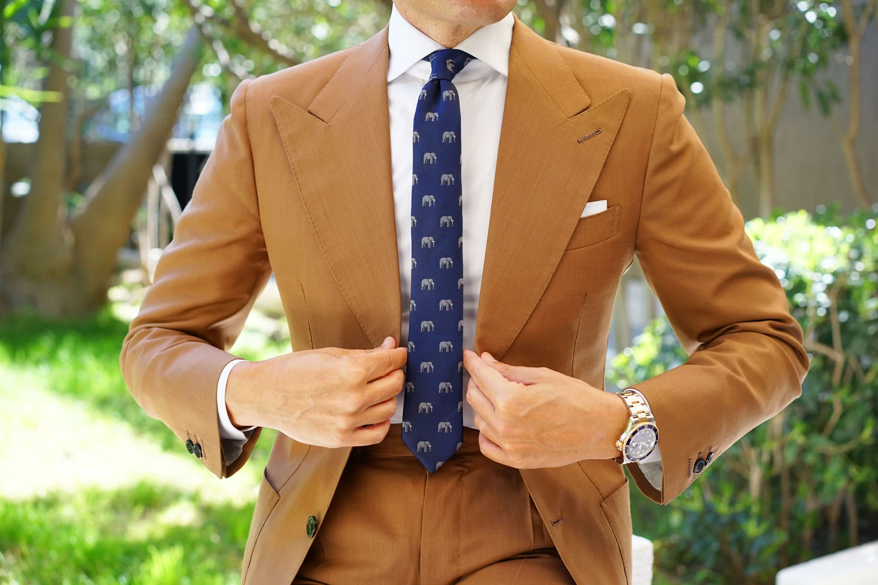 African Forest Elephant Skinny Tie - Image 4