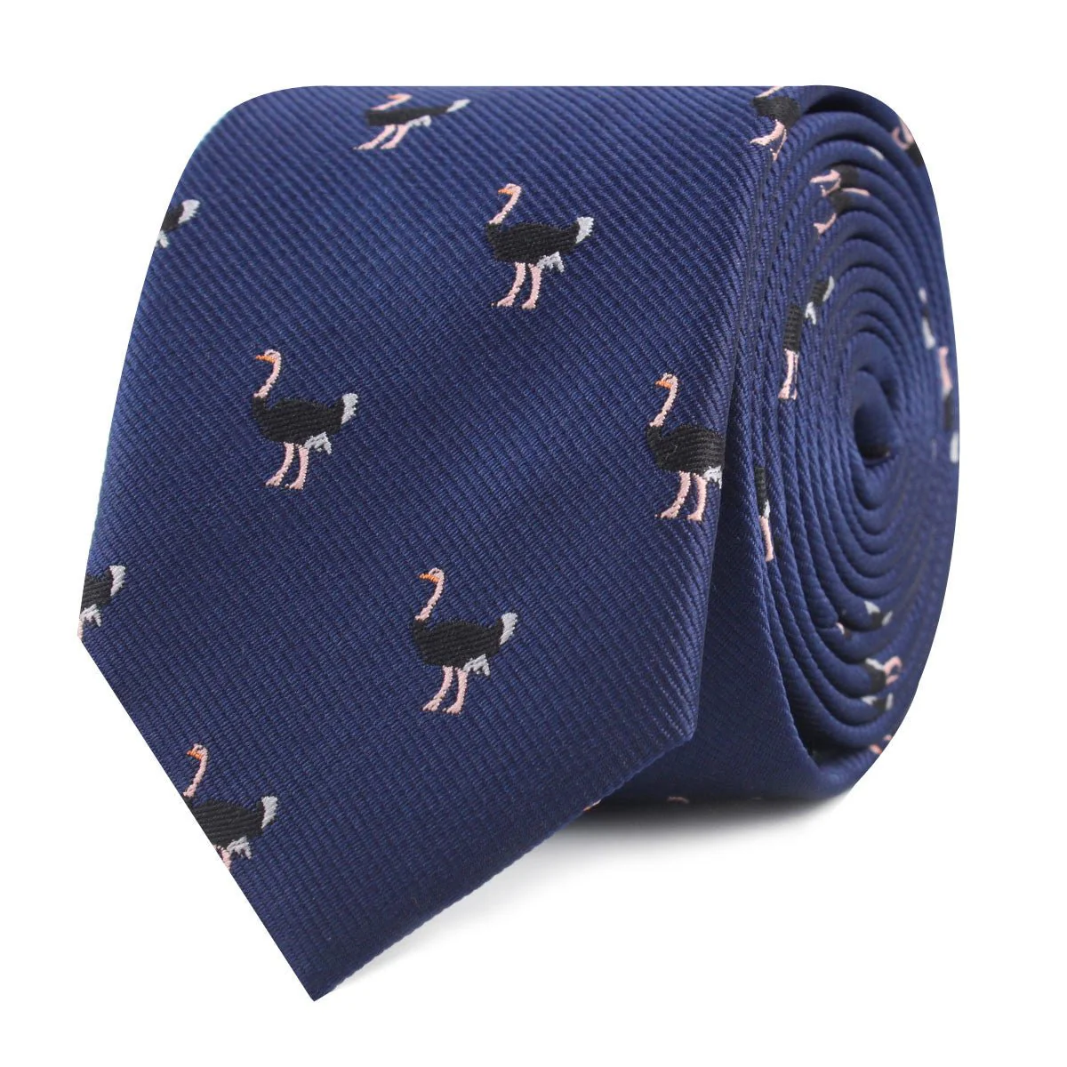 African Ostrich Skinny Tie - Image 2