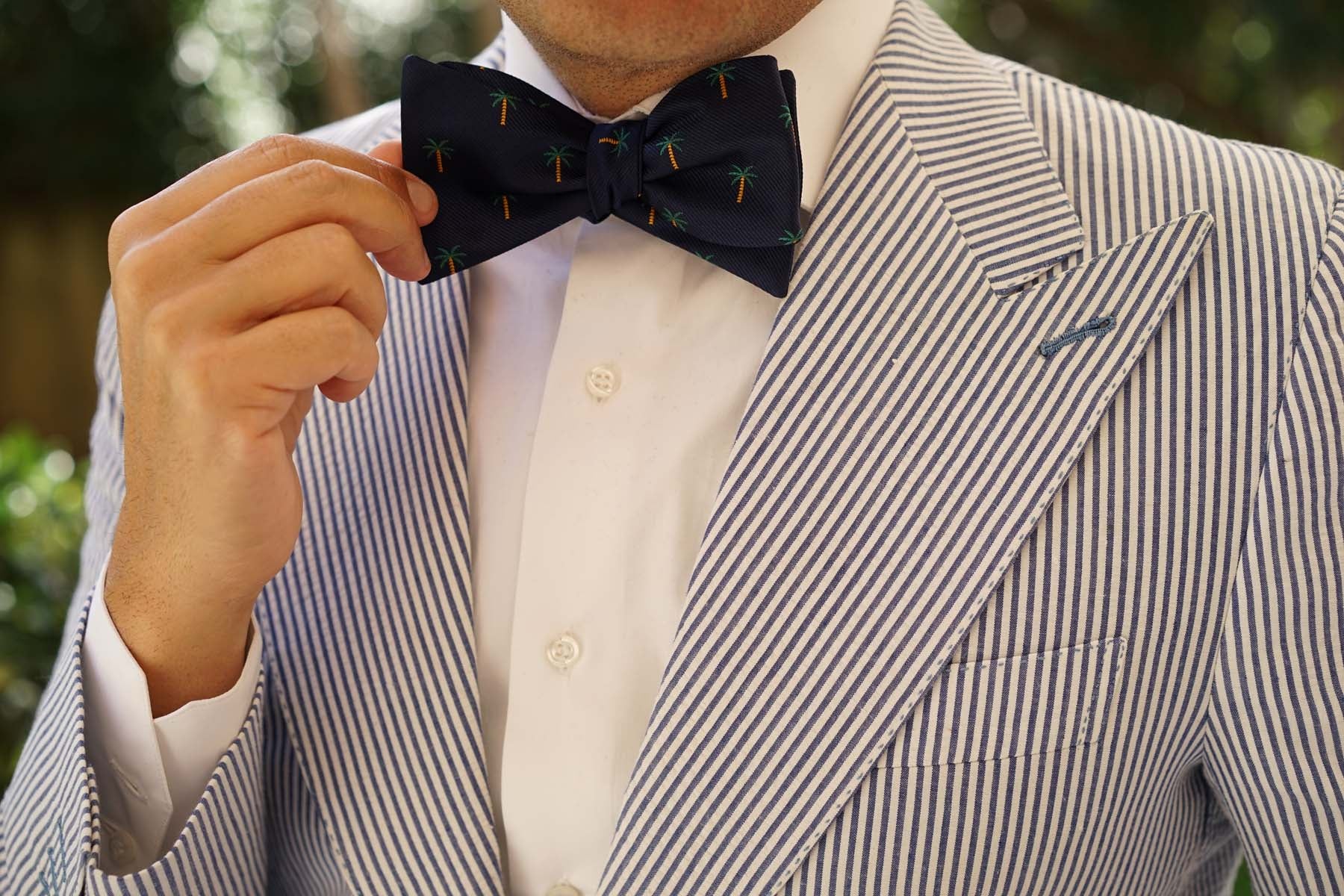 Aitutaki Palm Tree Self Bow Tie - Image 7