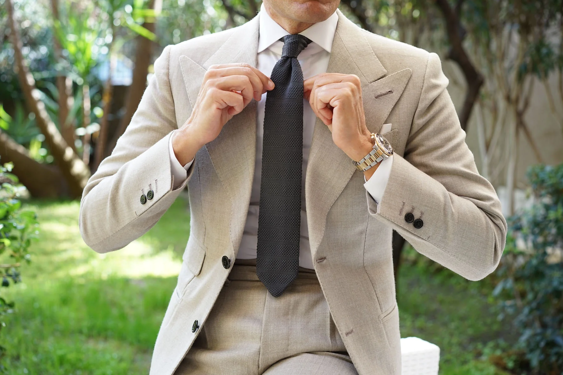 Alaskan Grey Knitted Tie - Image 6