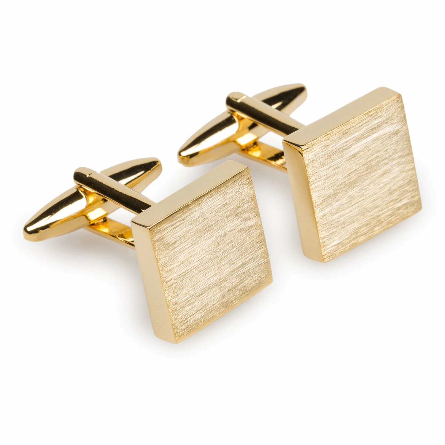 Alexandria Brushed Gold Square Cufflinks - Image 2