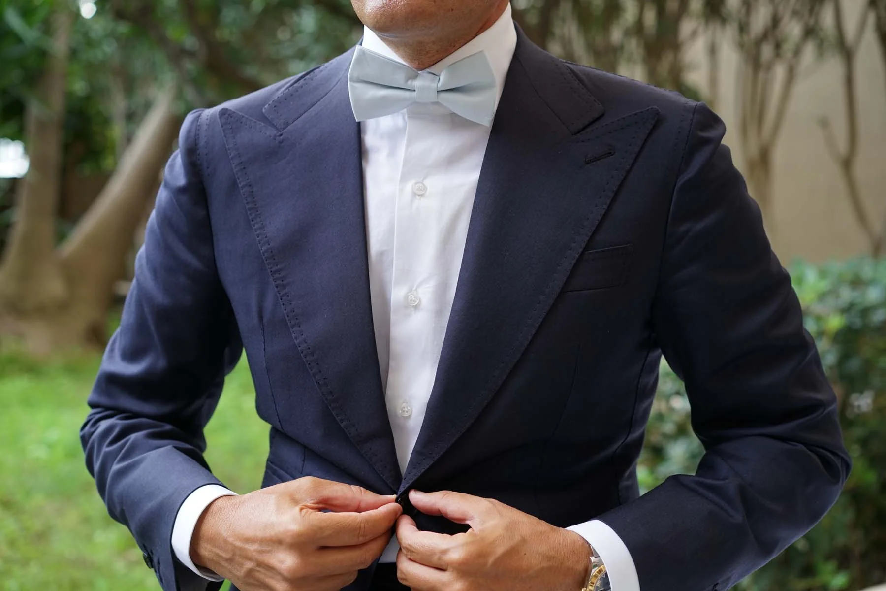 Alice Blue Cotton Bow Tie - Image 6