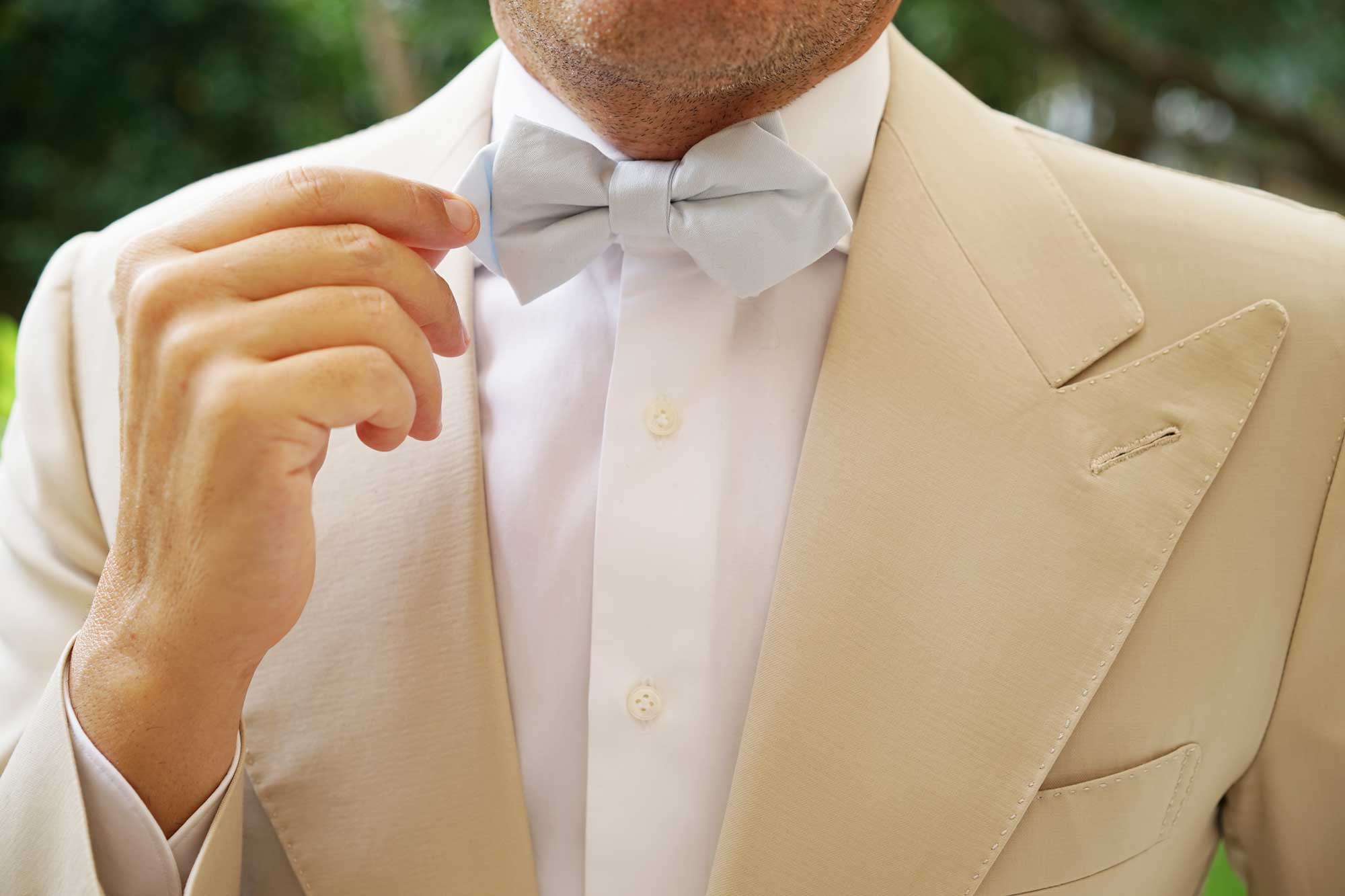 Alice Blue Cotton Diamond Bow Tie - Image 6