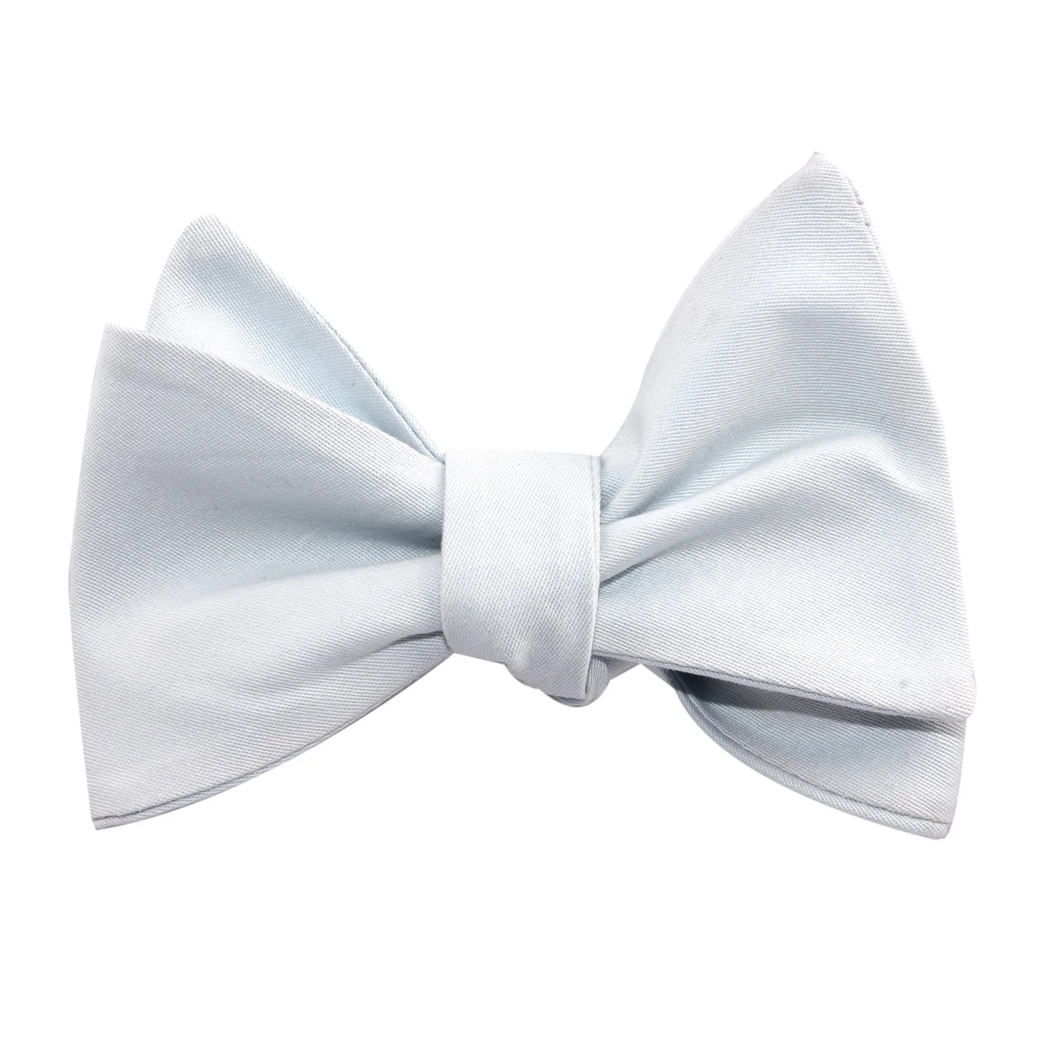 Alice Blue Cotton Self Tie Bow Tie - Image 3