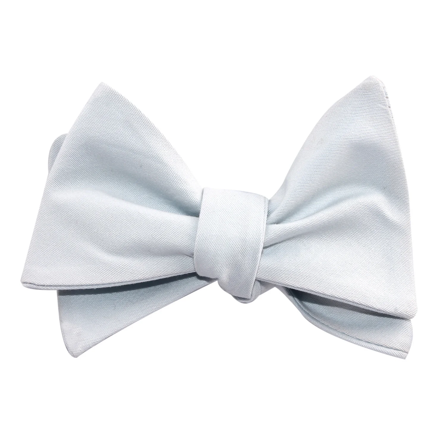 Alice Blue Cotton Self Tie Bow Tie - Image 4