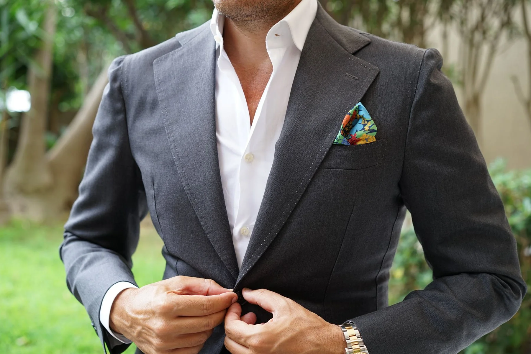 Amazonian Jungle Floral Pocket Square - Image 6