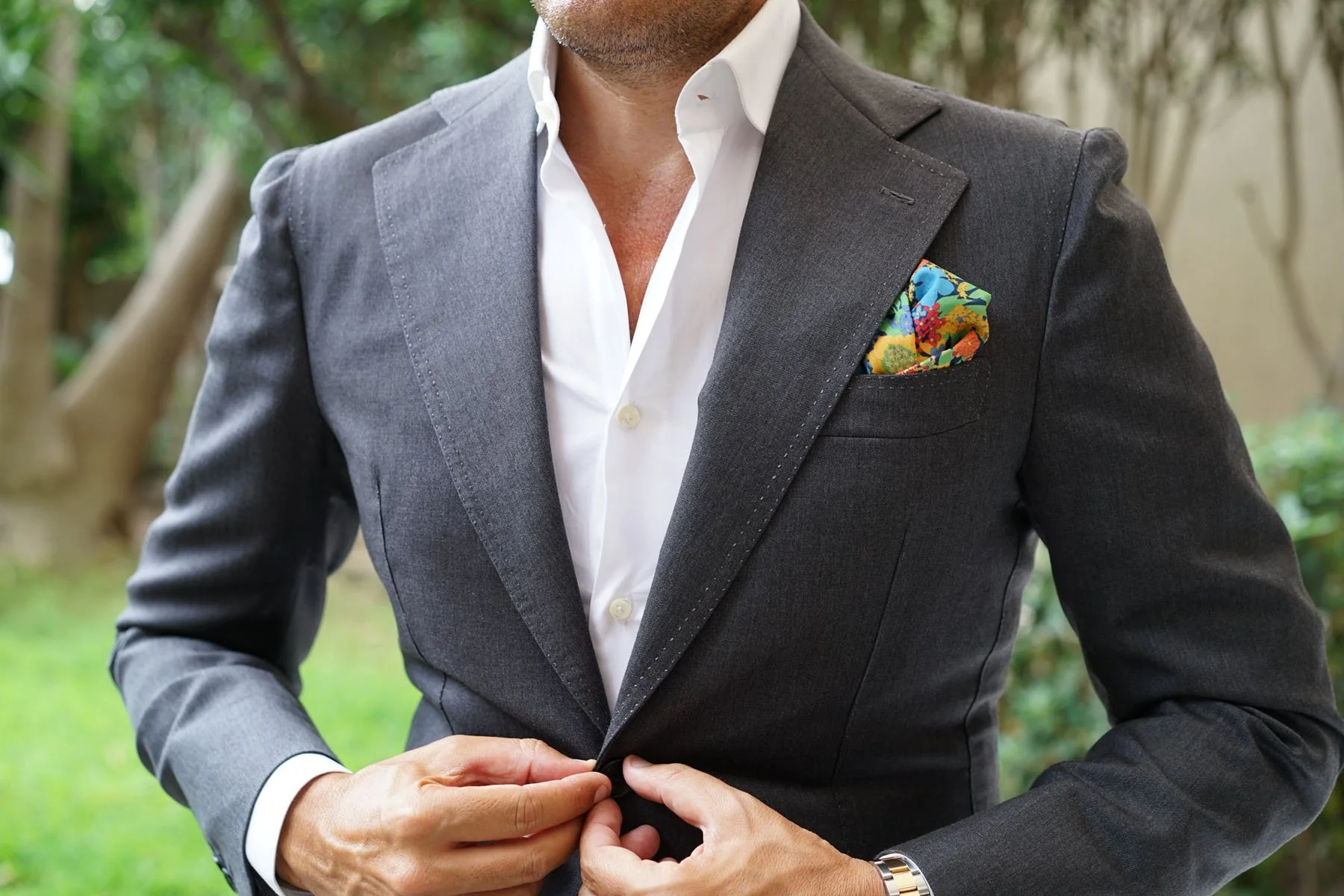 Amazonian Jungle Floral Pocket Square - Image 8