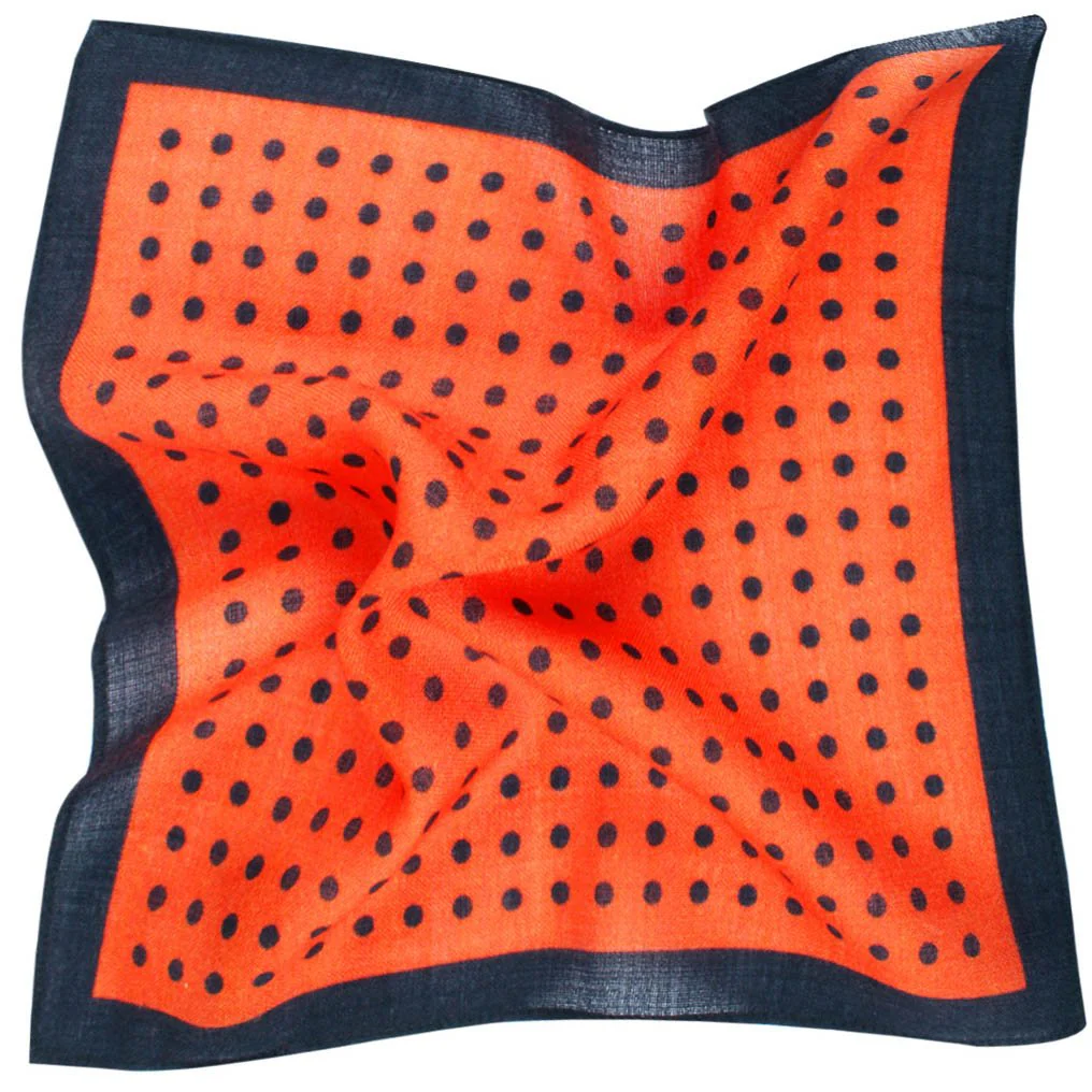 Ambassador Satch Orange Wool Pocket Square - Image 2
