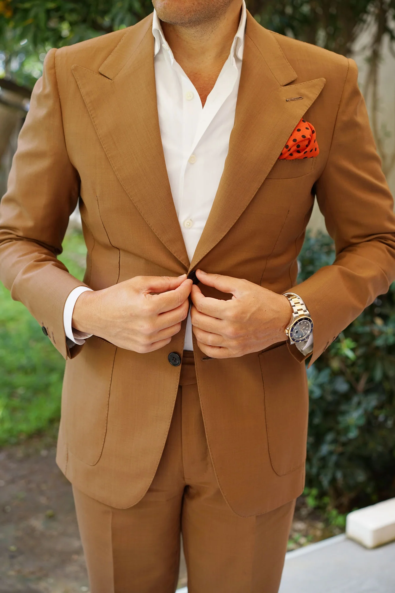 Ambassador Satch Orange Wool Pocket Square - Image 5