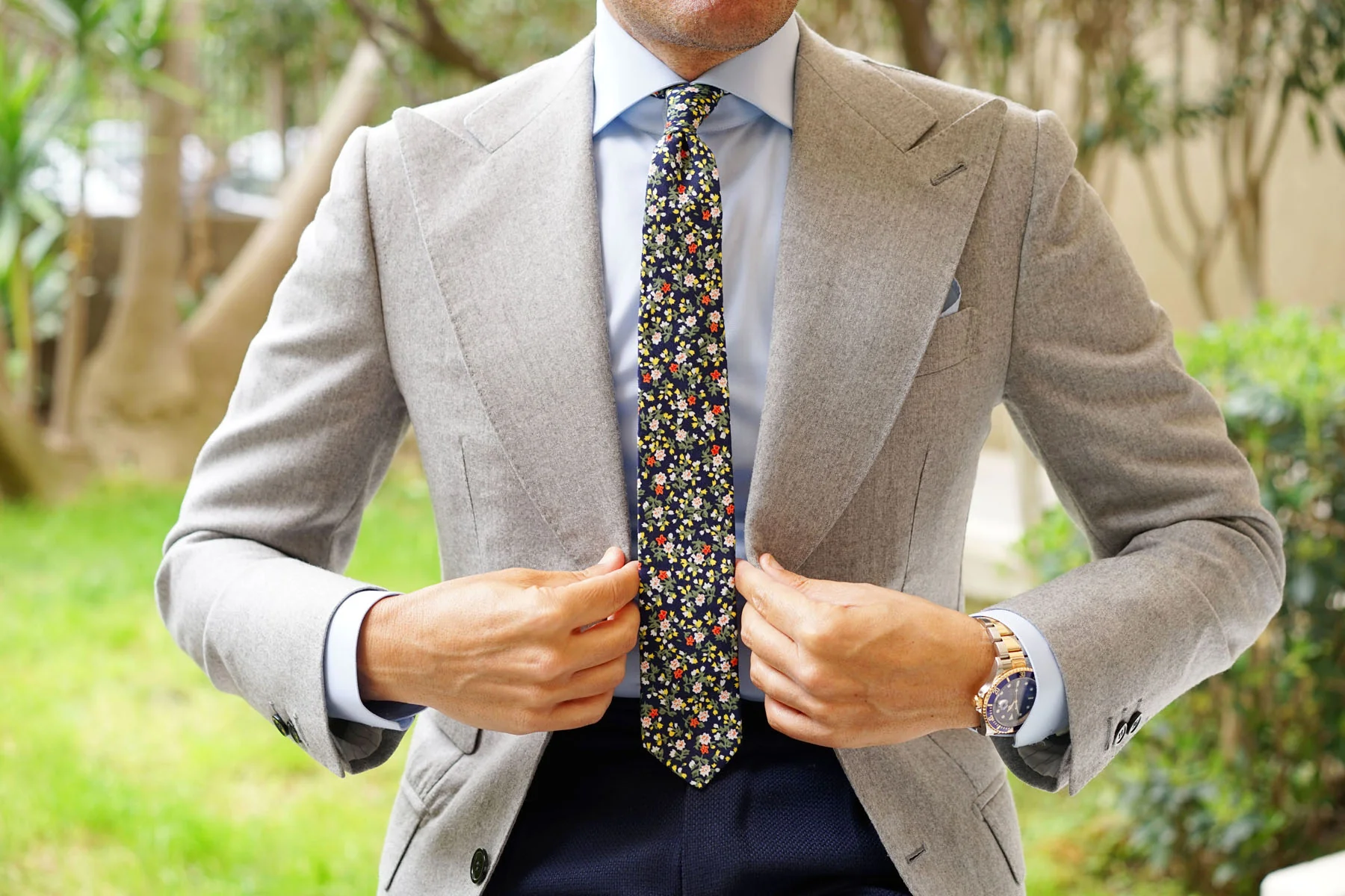 Anemone Floral Skinny Tie - Image 4