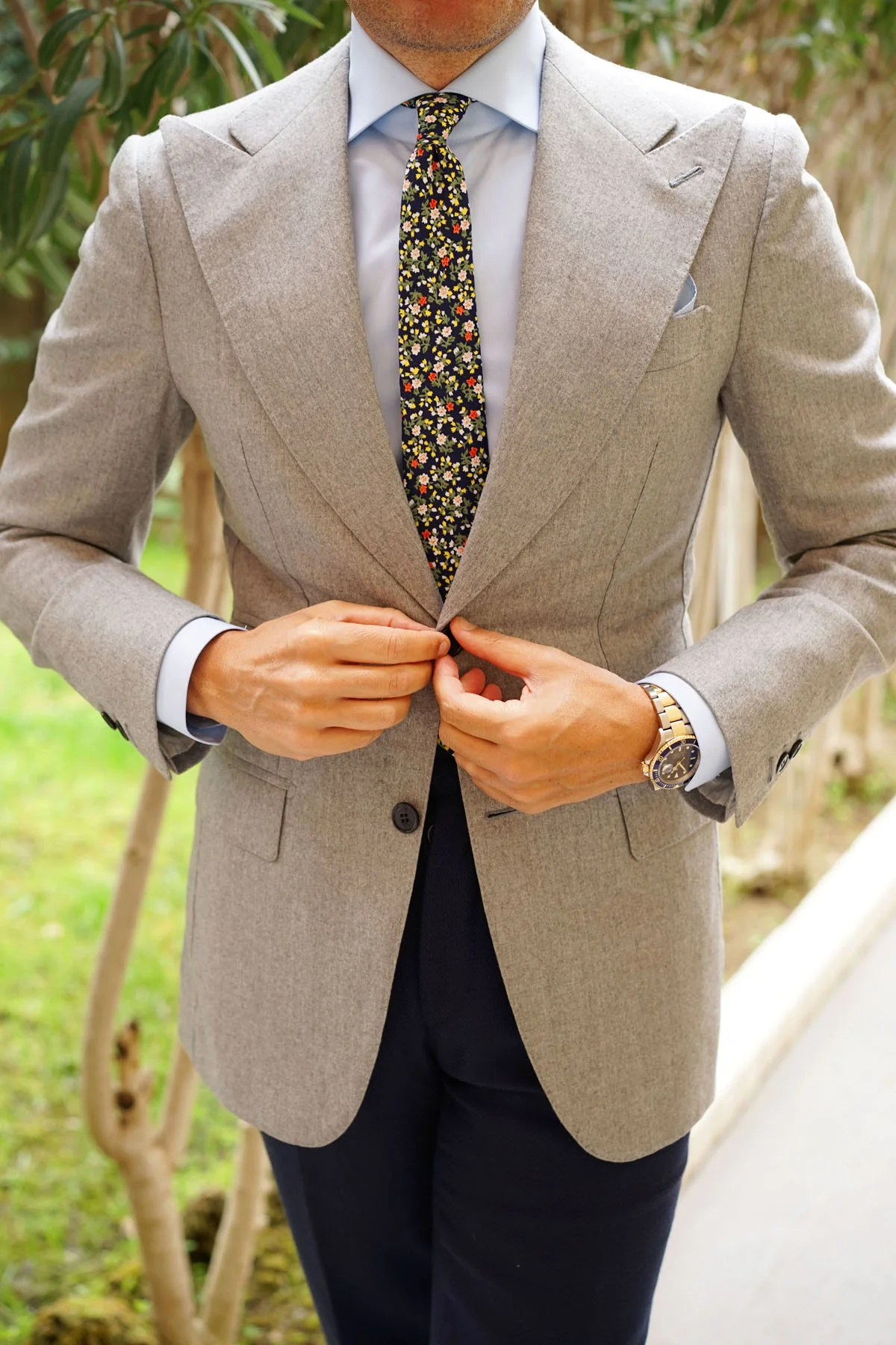 Anemone Floral Skinny Tie - Image 5