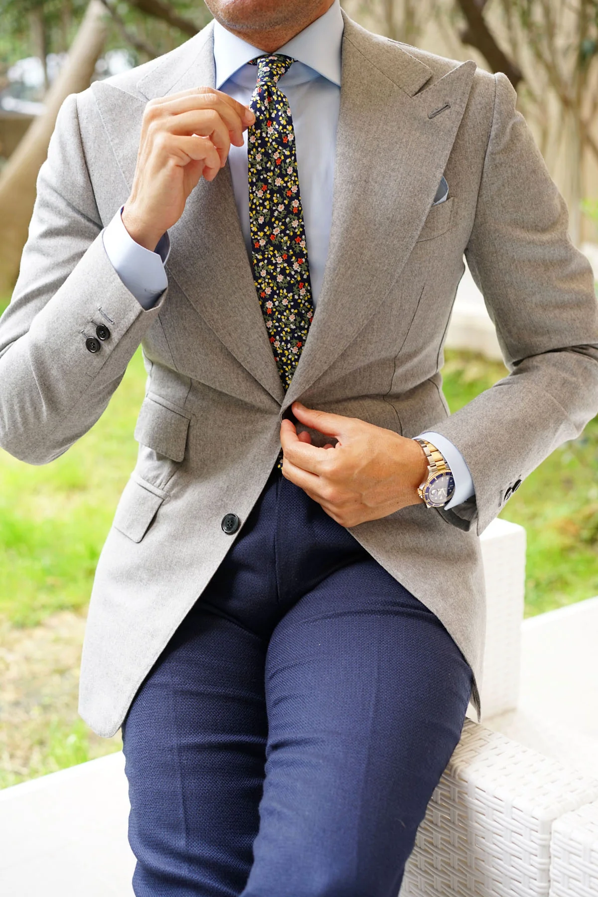 Anemone Floral Skinny Tie - Image 8