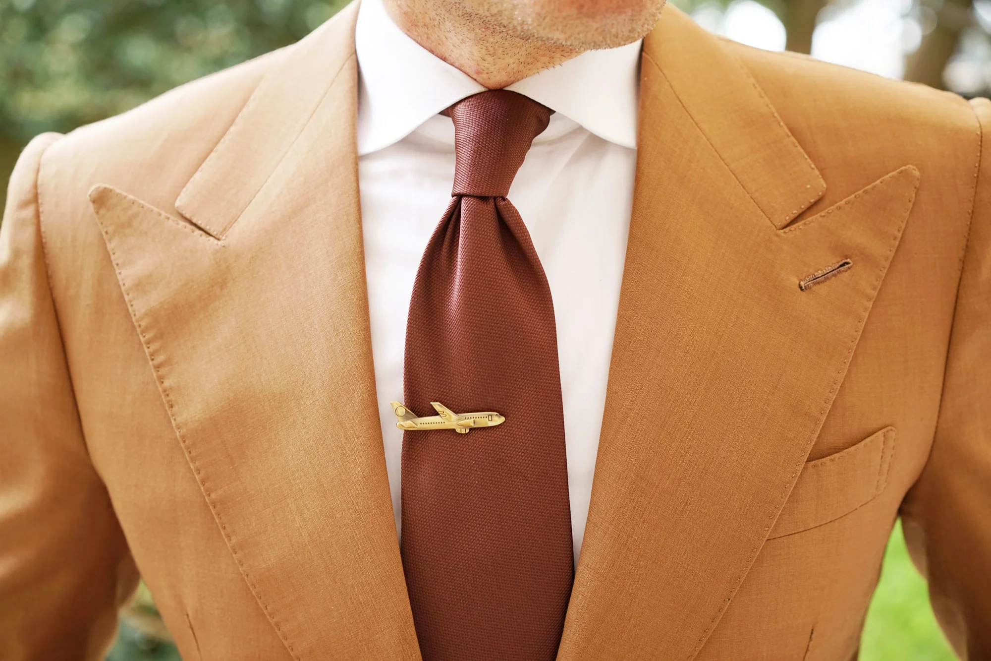 Antique Brass Airplane Tie Bar - Image 9