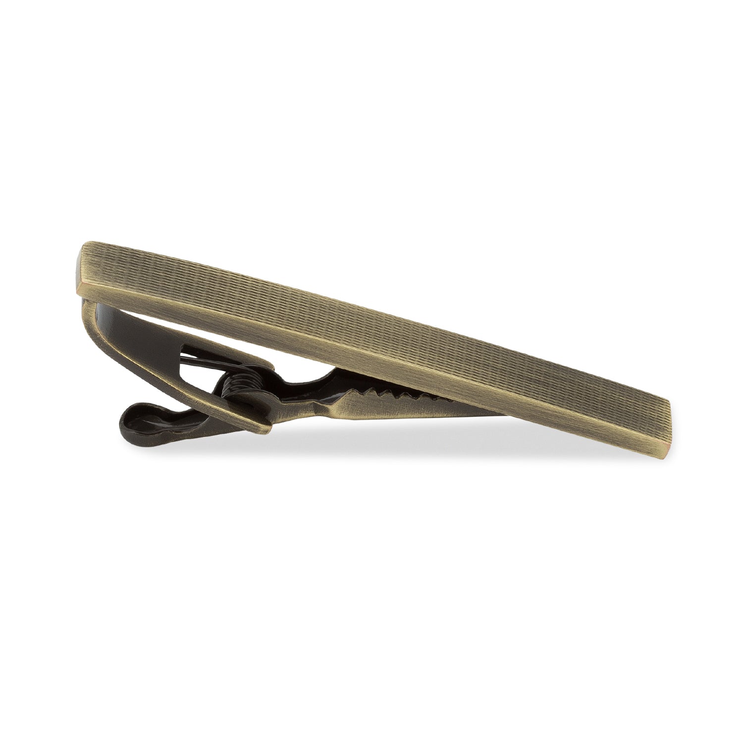 Antique Brass Horizontal Lines Tie Bar - Image 2