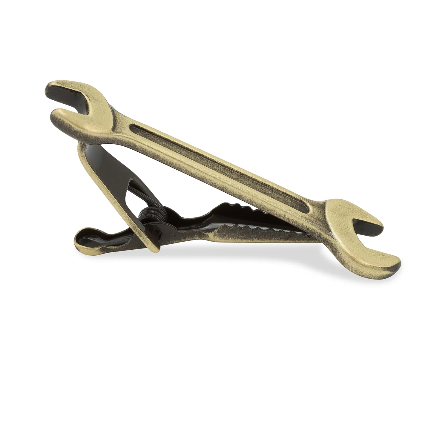 Antique Brass Shifting Spanner Tool Tie Bar - Image 2