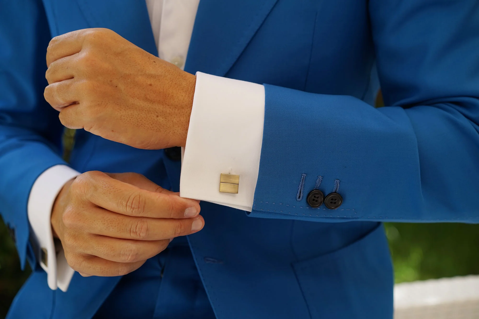 Antique Brass Square Cufflinks - Image 8