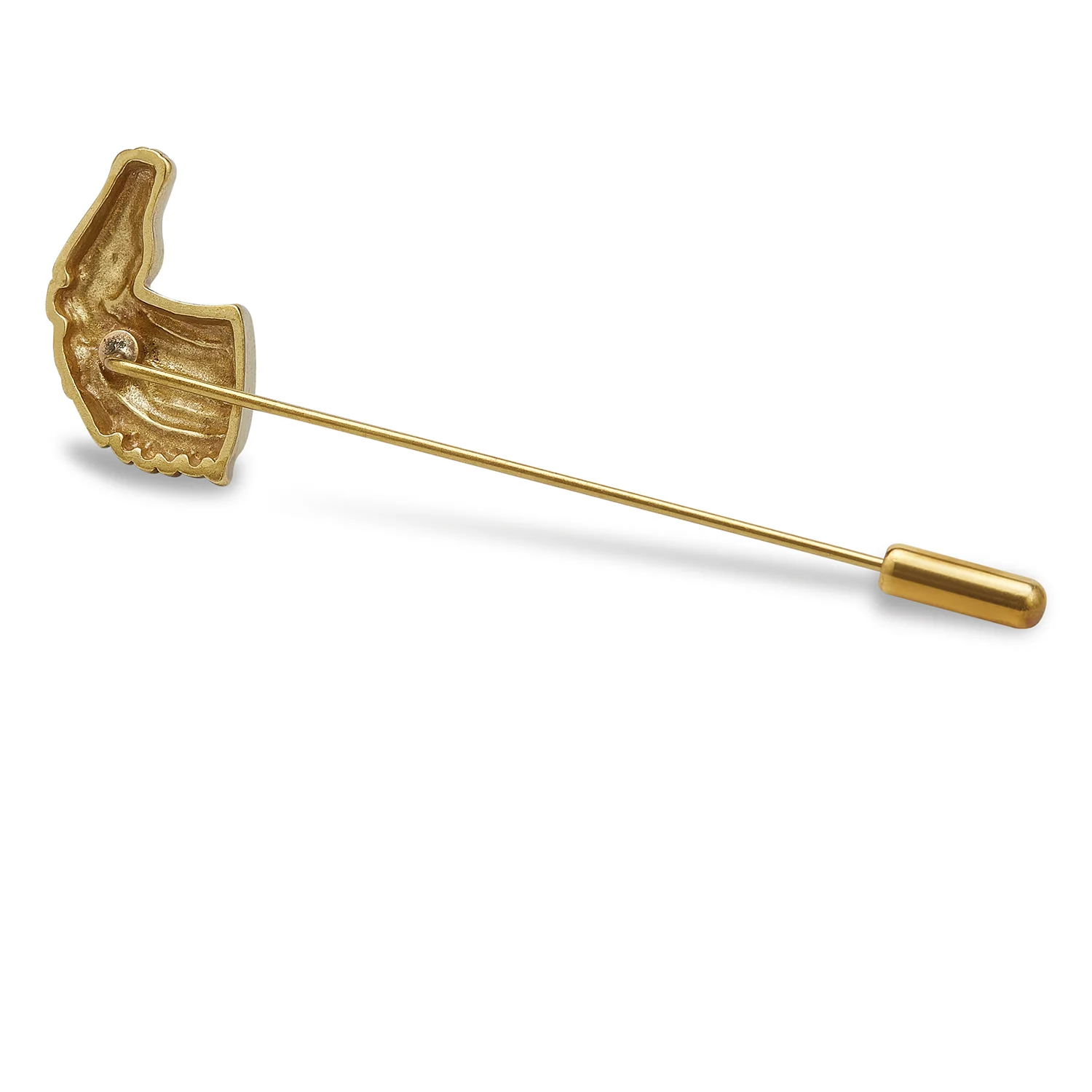 Antique Gold Manchu Stallion Lapel Pin - Image 2