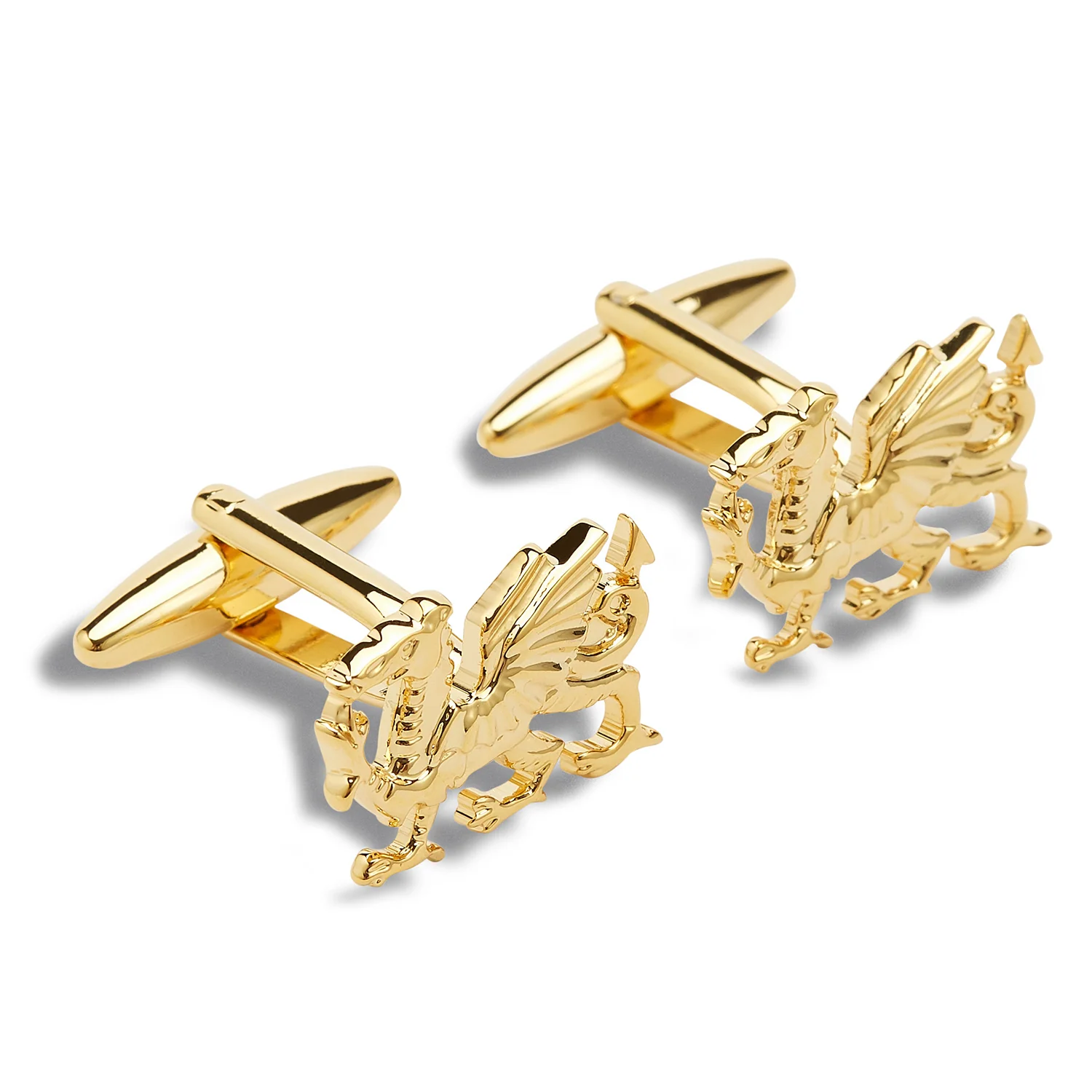 Antique Gold Welsh Dragon Cufflinks - Image 2