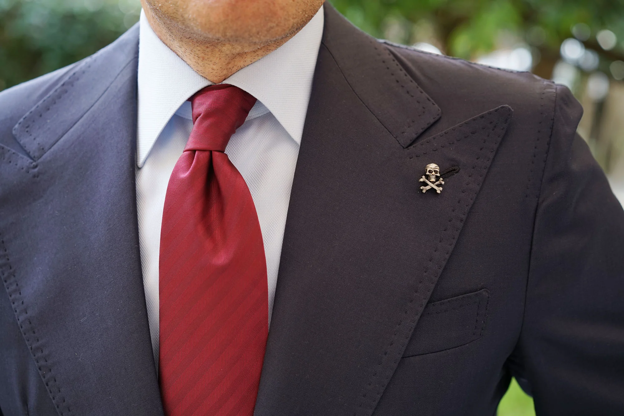 Antique Silver Skull and Crossbones Lapel Pin - Image 8