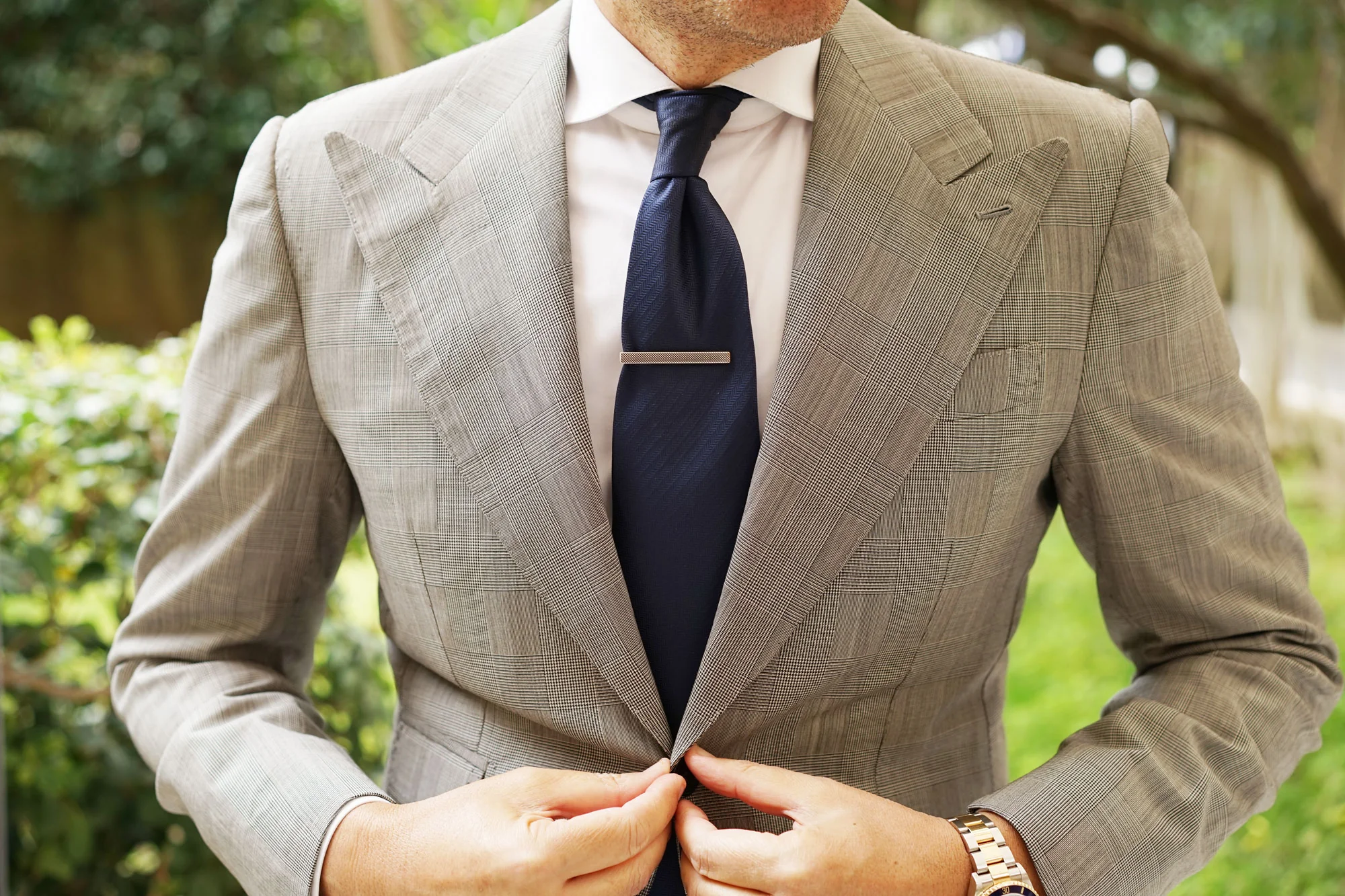 Antique Silver Stippled Tie Bar - Image 3