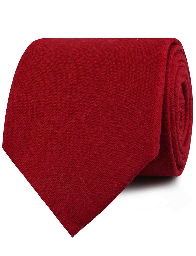 Apple Maroon Linen Necktie - Image 2