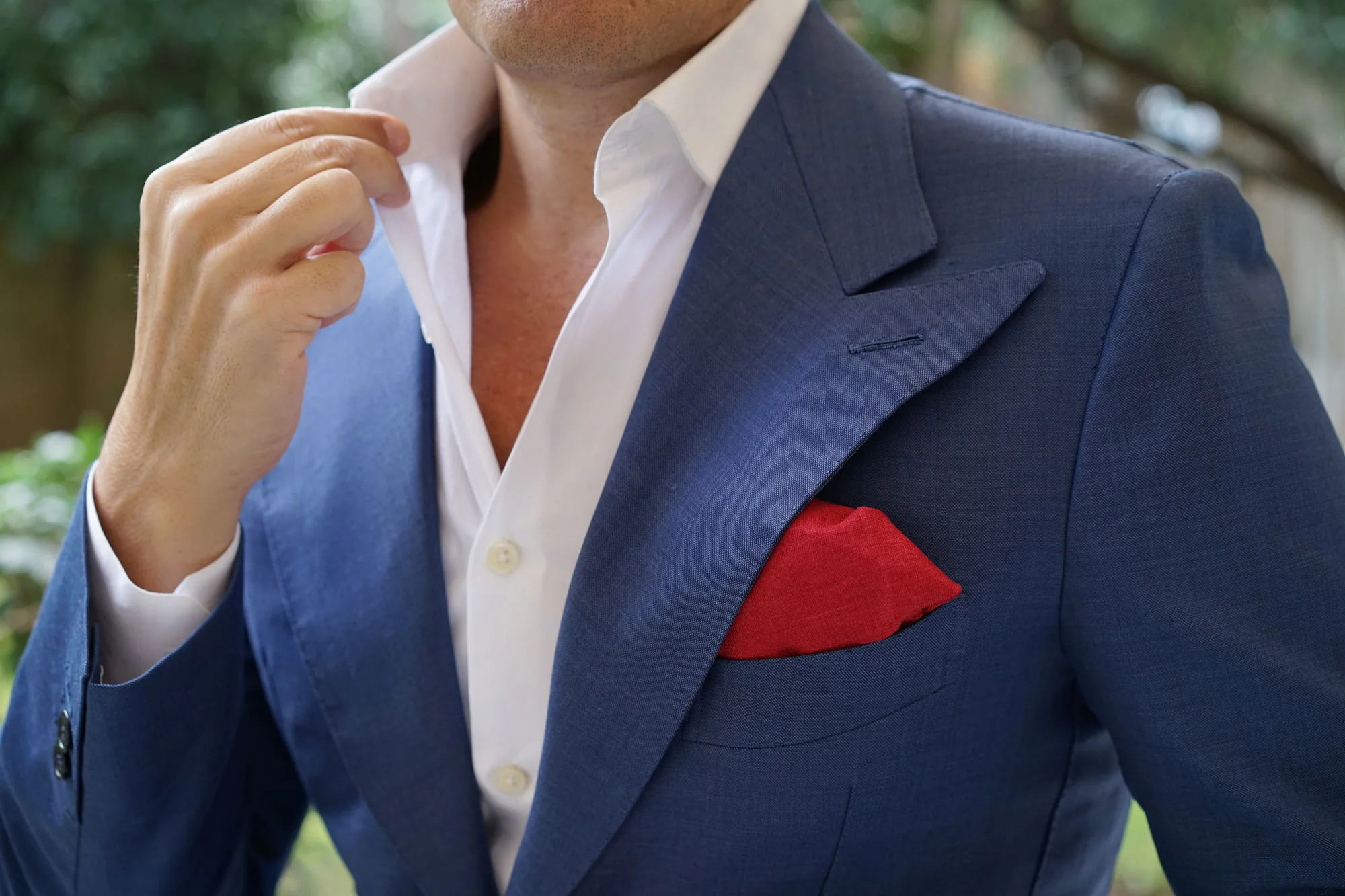 Apple Maroon Linen Pocket Square - Image 6