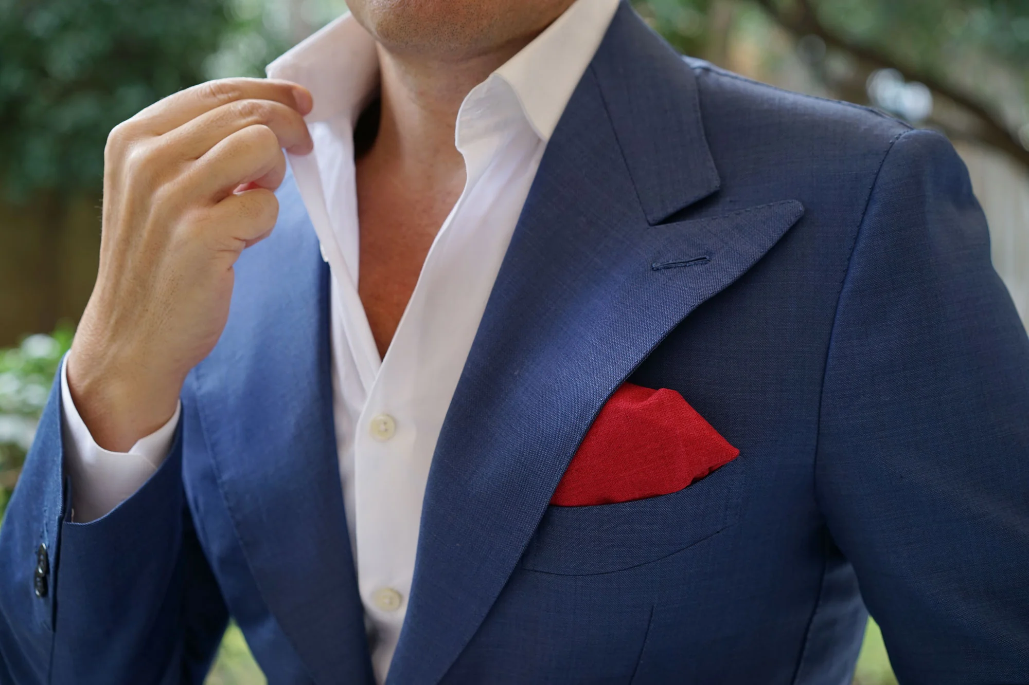 Apple Maroon Linen Pocket Square - Image 8