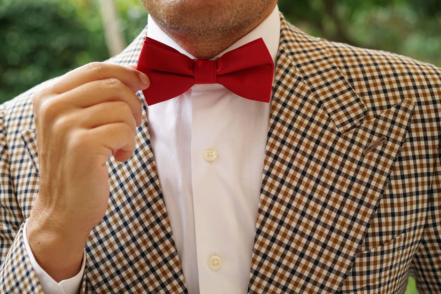 Apple Maroon Satin Bow Tie - Image 6