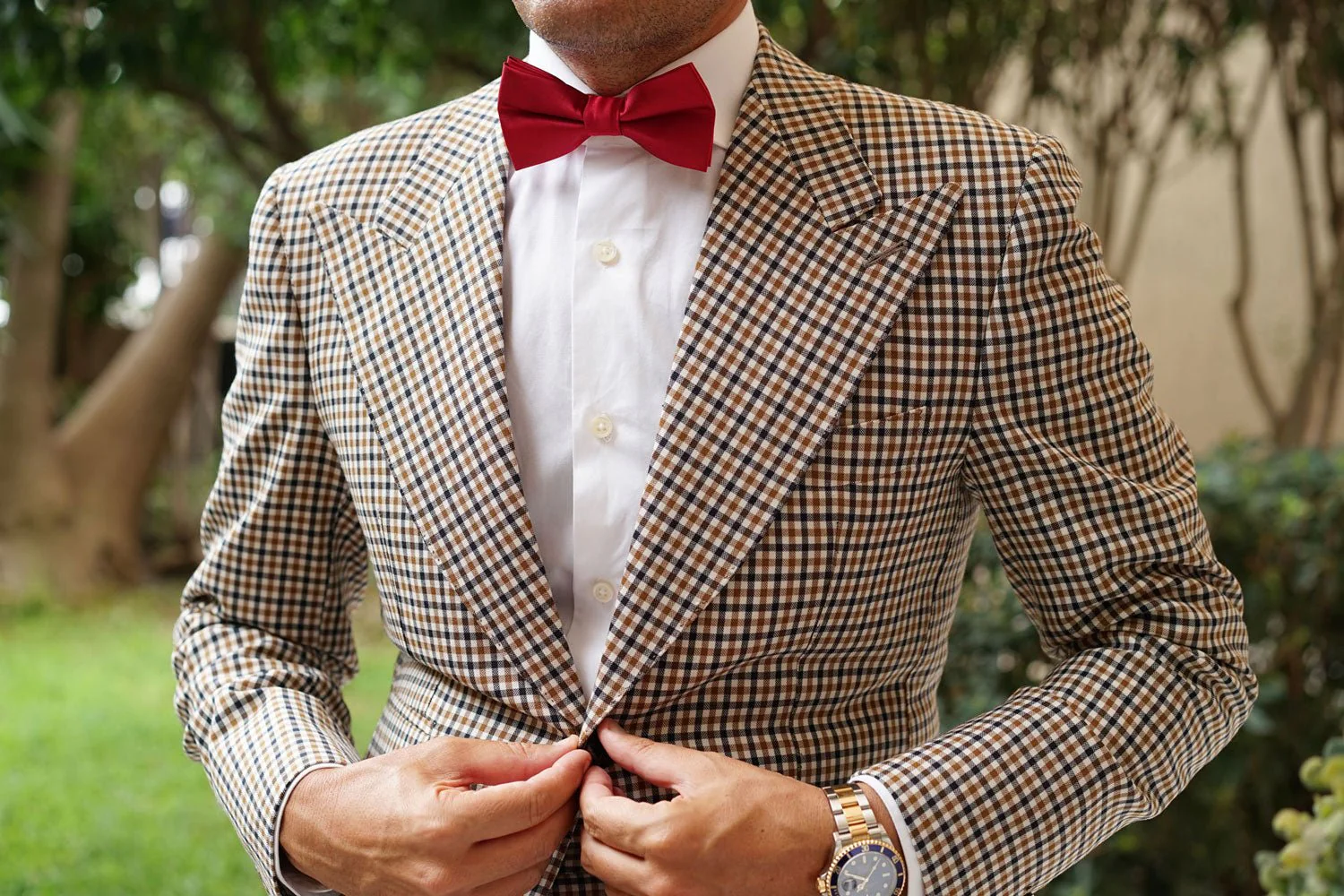 Apple Maroon Satin Bow Tie - Image 8