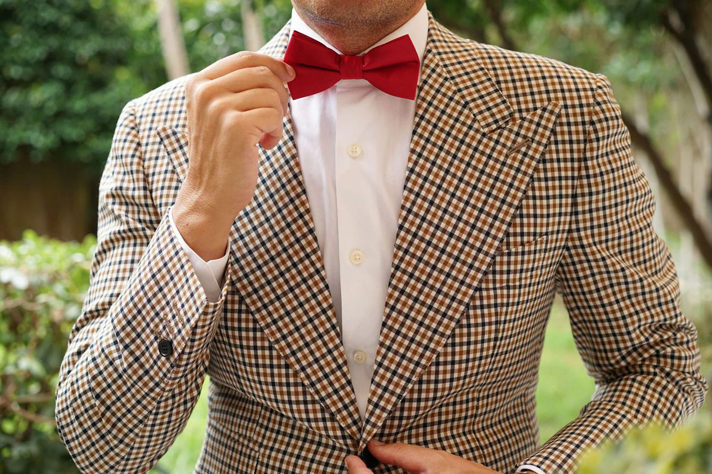 Apple Maroon Satin Bow Tie - Image 9