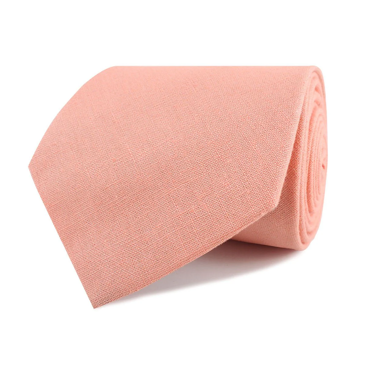 Apricot Peach Slub Linen Necktie - Image 2