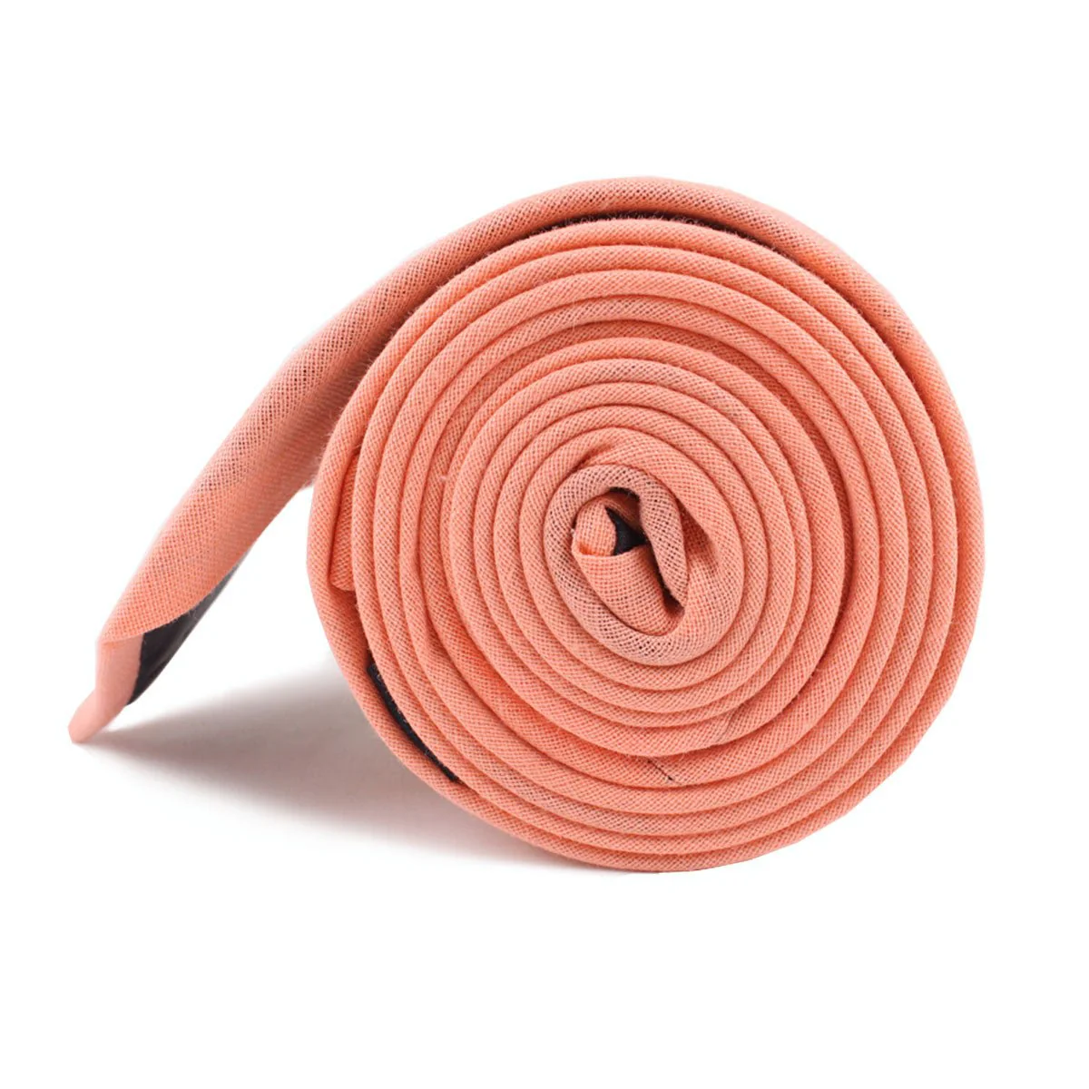 Apricot Peach Slub Linen Skinny Tie - Image 3