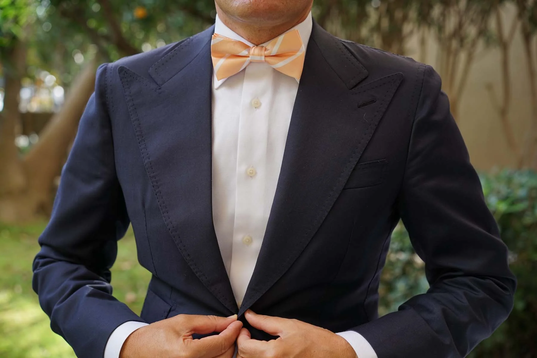 Apricot Striped Bow Tie - Image 5