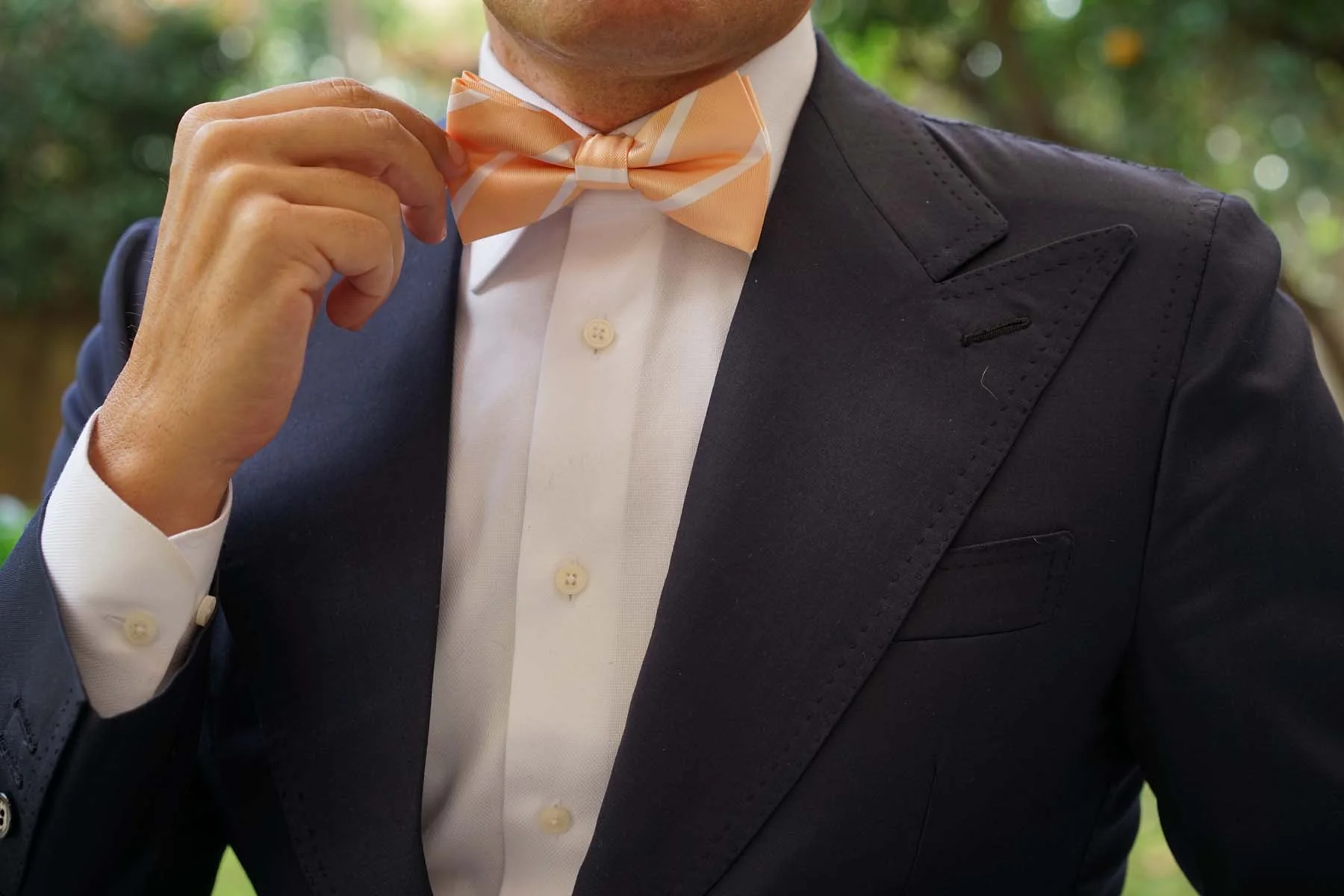 Apricot Striped Bow Tie - Image 6