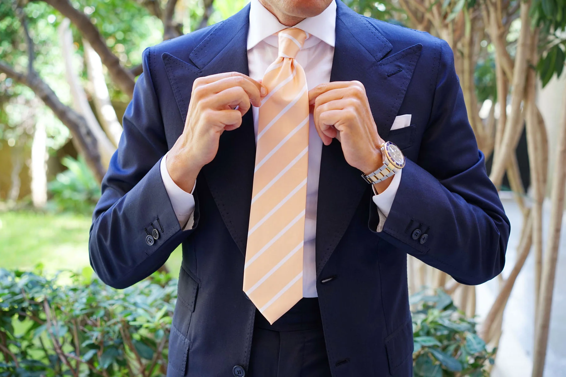 Apricot Striped Necktie - Image 12