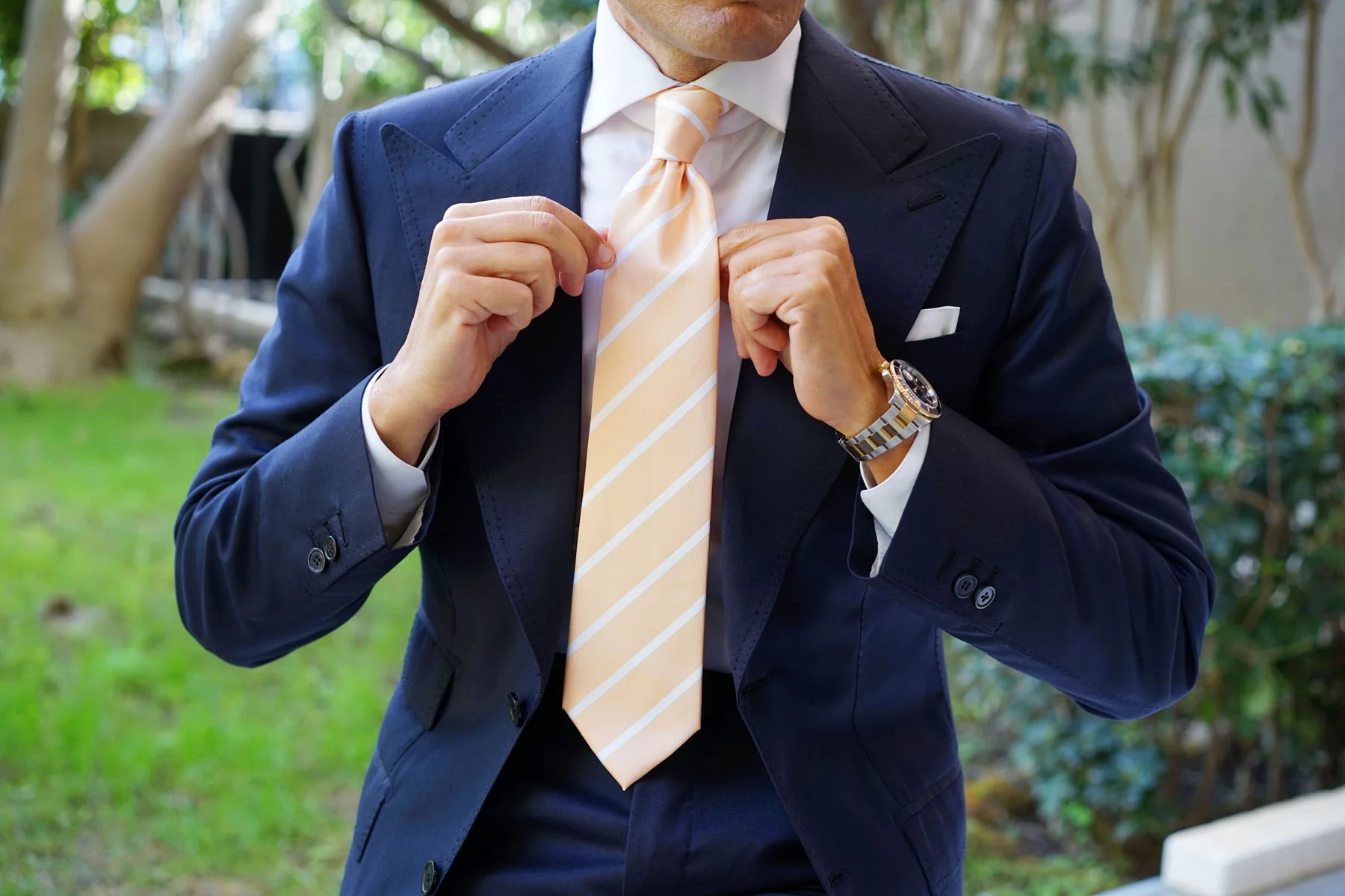Apricot Striped Necktie - Image 8