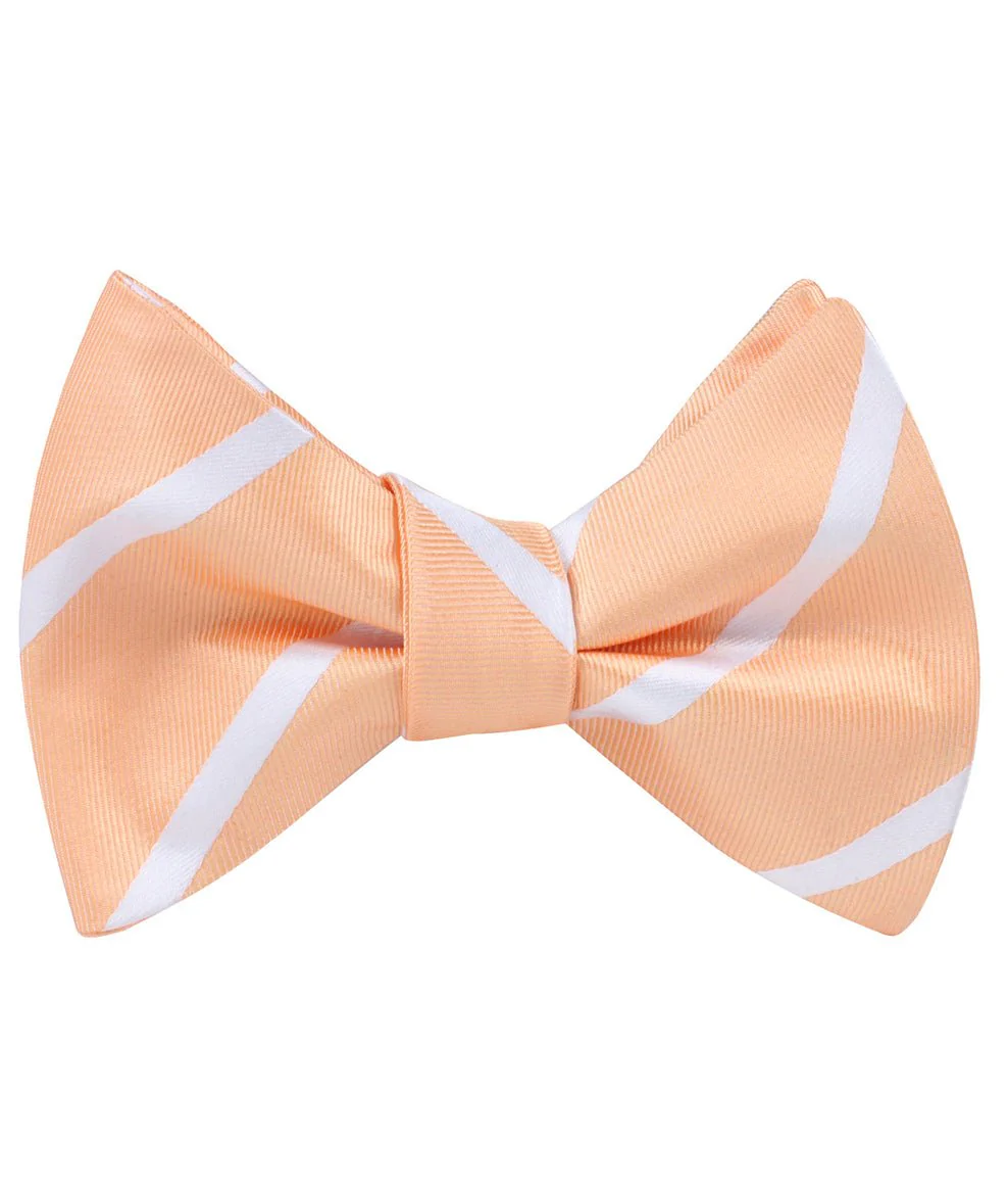 Apricot Striped Self Bow Tie - Image 2