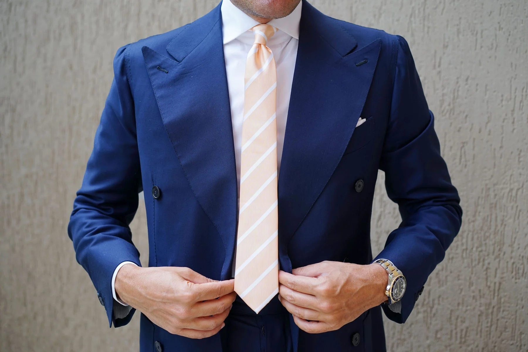 Apricot Striped Skinny Tie - Image 7