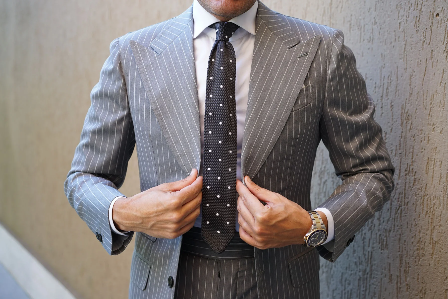 Argento Grey Knitted Tie - Image 9