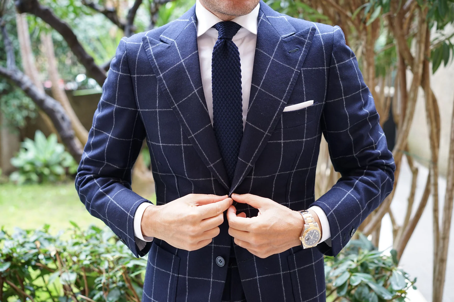 Armament Navy Knitted Tie - Image 3