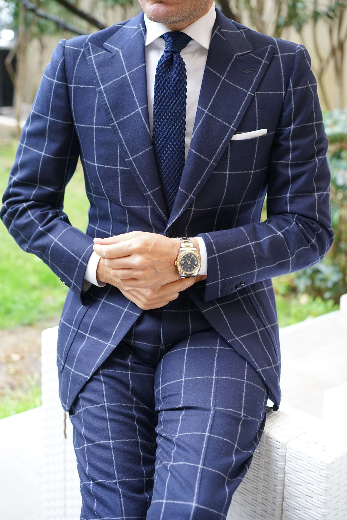 Armament Navy Knitted Tie - Image 4