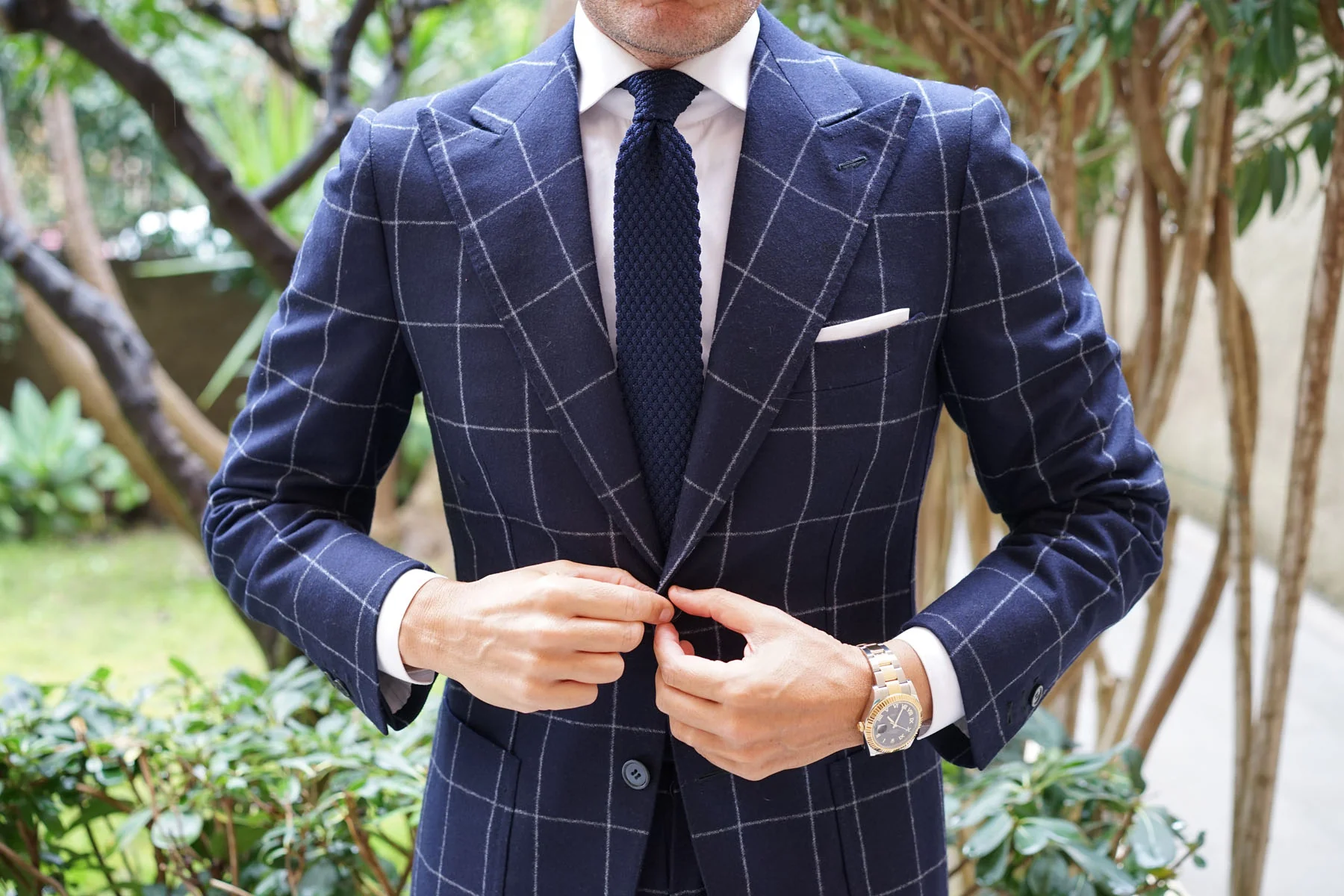 Armament Navy Knitted Tie - Image 7
