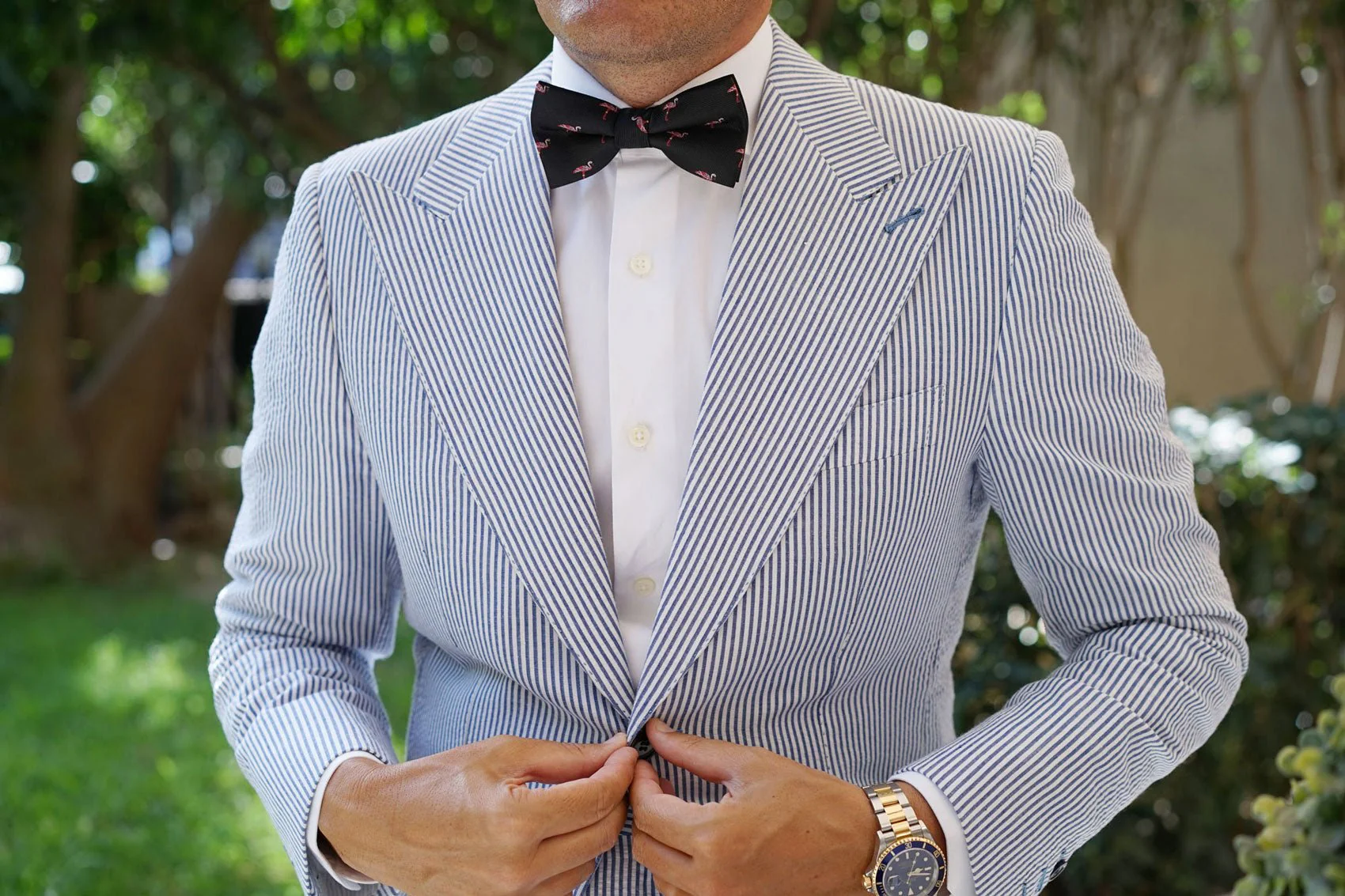 Aruba Island Black Flamingo Bow Tie - Image 8