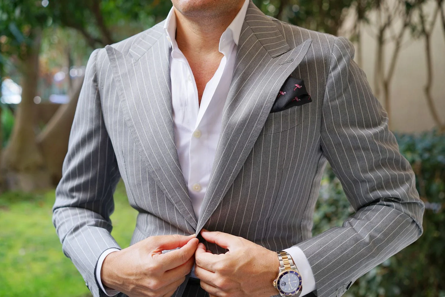 Aruba Island Black Flamingo Pocket Square - Image 3