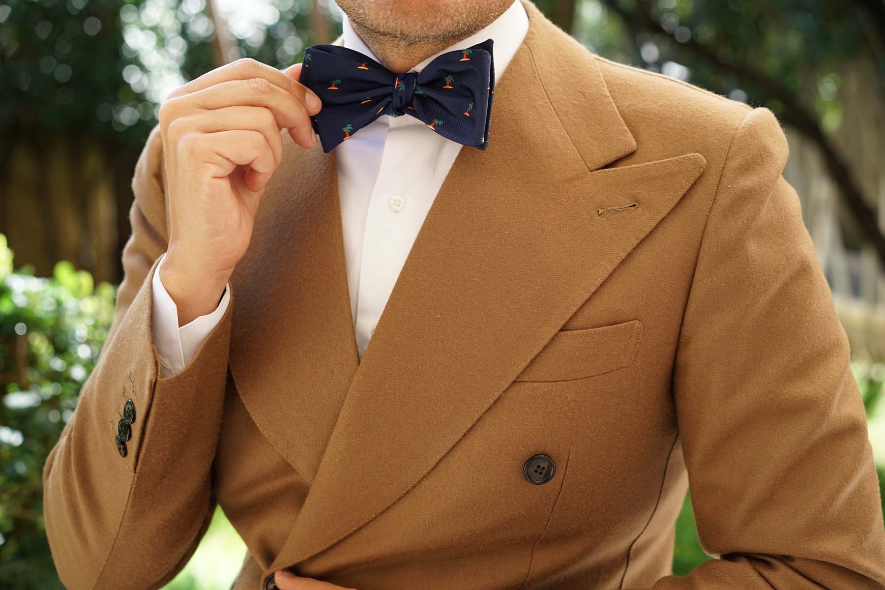Aruba Palm Tree Self Bow Tie - Image 6