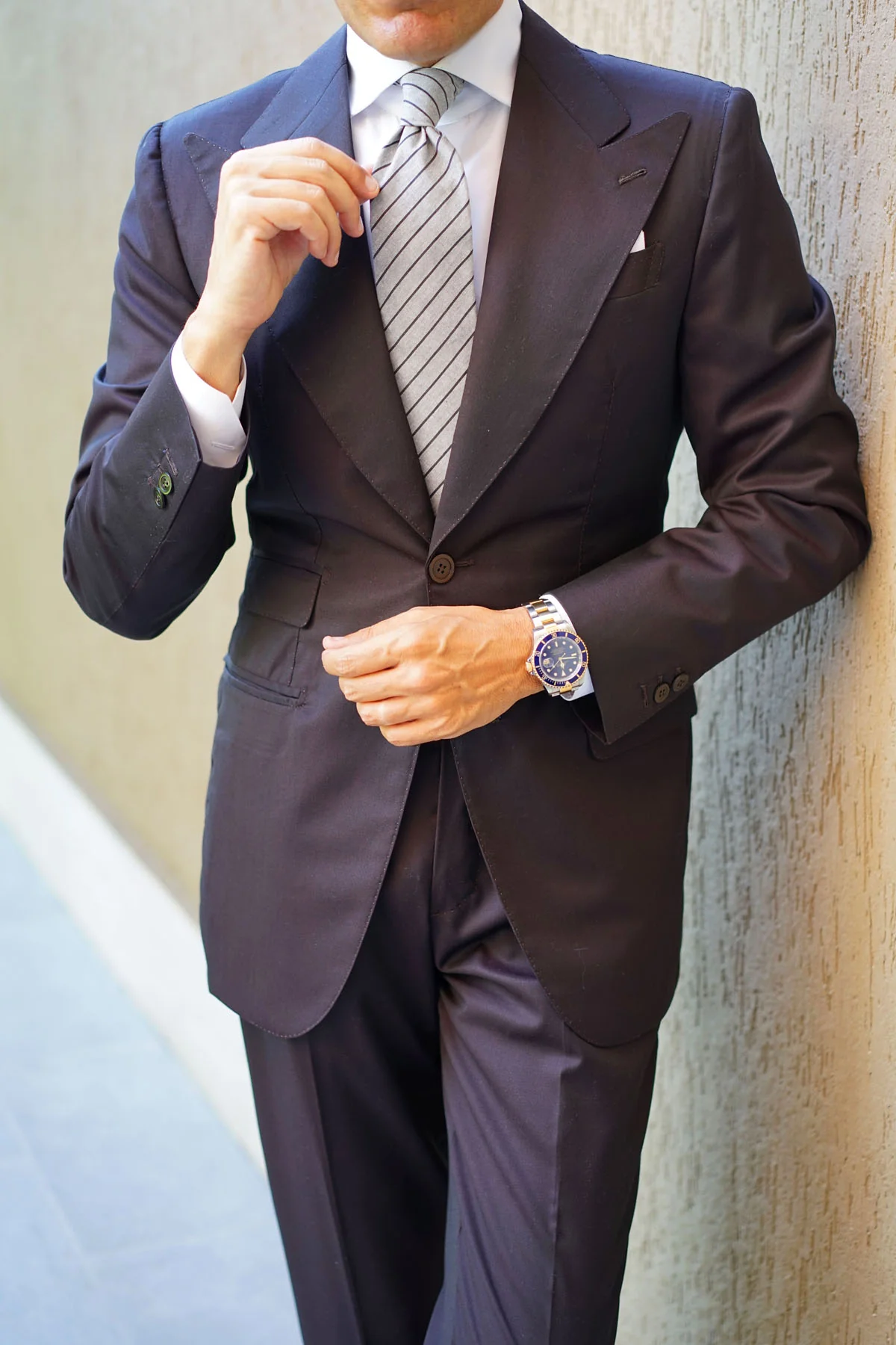 Ash Gray Pinstripe Tie - Image 10